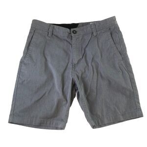 volcom chino shorts mens size 34 stretch flat front slash pocket gray